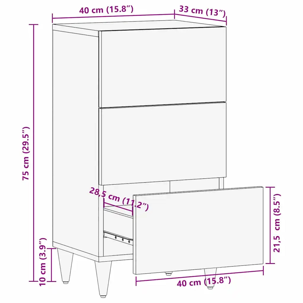 vidaXL Credenza con cassetto Marrone 40 x 33.5 x 75 cm