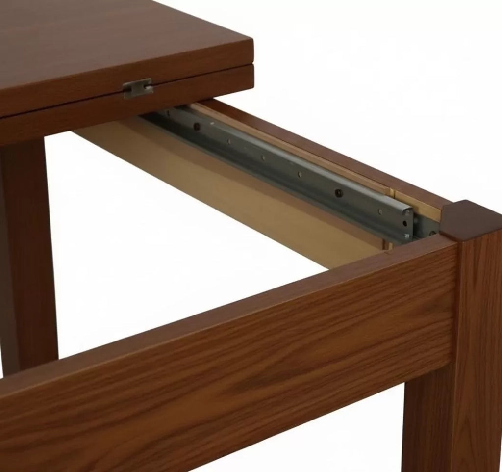 Tavolo noce gamba tornita 80x80 allungabile a libro (14) - Mobili 2G