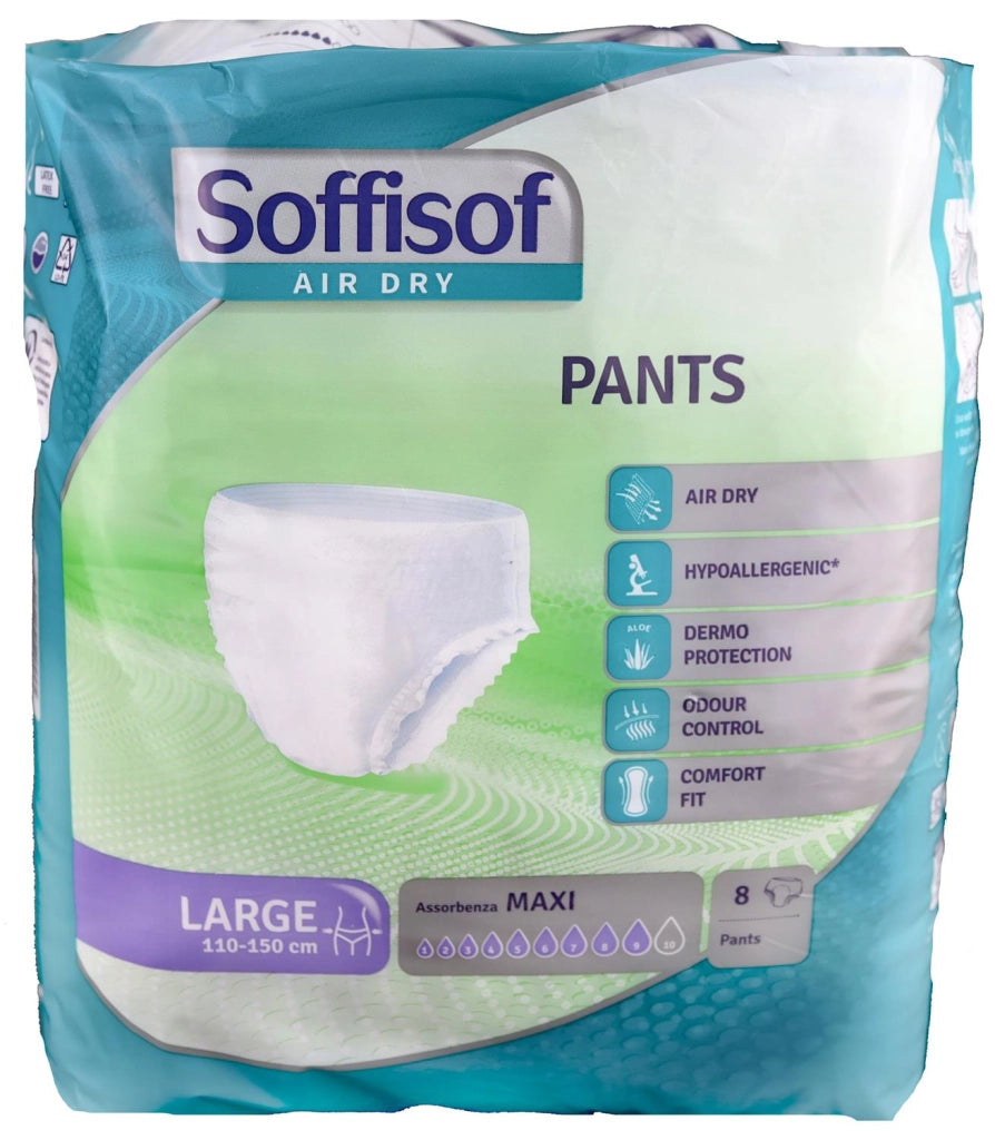 SOFFISOF PANNOLONI A MUTANDA AIR DRY PANTS TAGLIA L MAXI 8PZ