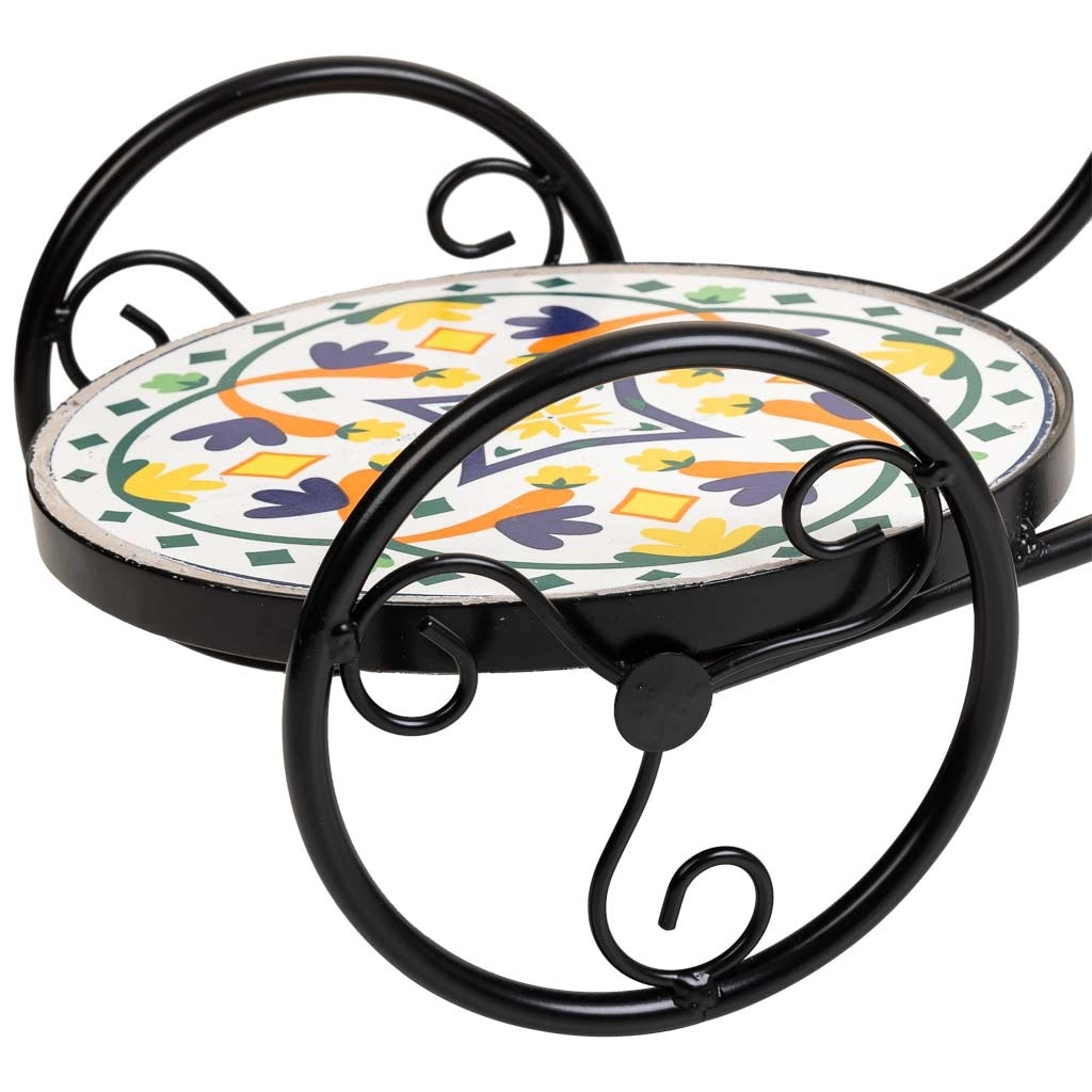 Supporto bici in mosaico Multicolore e ferro battuto 67x26,5x43h