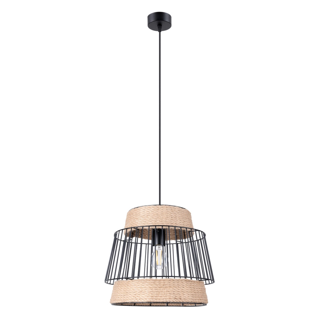 Lampada a sospensione industriale nera E27 Pure Lume