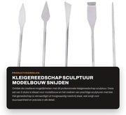 Kit di taglio per modellismo 5 pezzi - Strumenti per la scultura - Modello di taglio - Acciaio inossidabile - Leggero - Duraturo