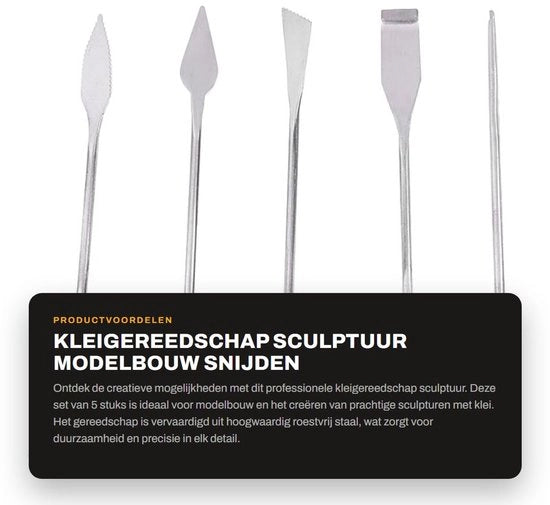 Kit di taglio per modellismo 5 pezzi - Strumenti per la scultura - Modello di taglio - Acciaio inossidabile - Leggero - Duraturo