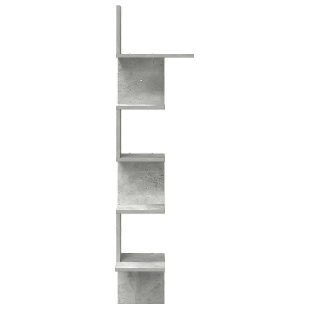 Scaffale Angolare a Muro Grigio Cemento 32x32x127,5 cm 860520