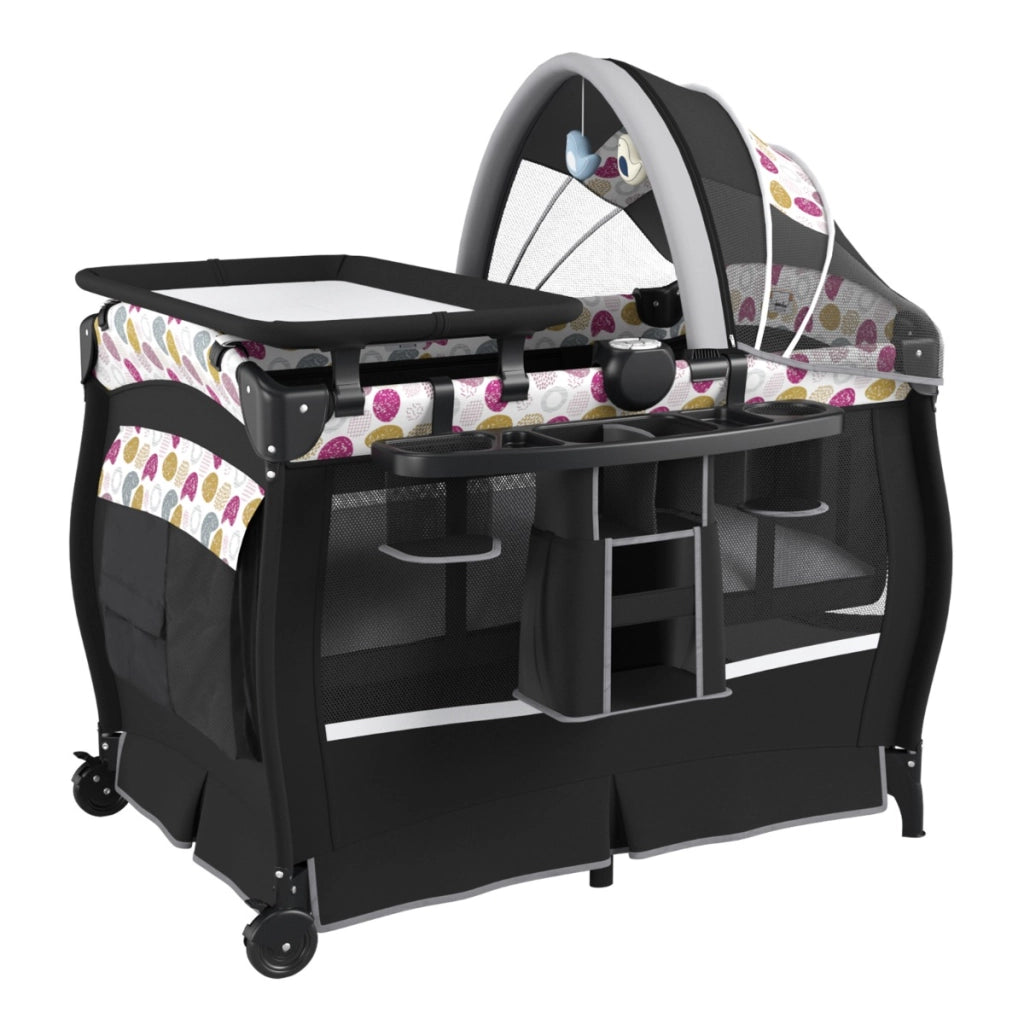 Centro neonati con borsa da viaggio per neonato, Pack and play 4 in 1 portatile Nero Viola