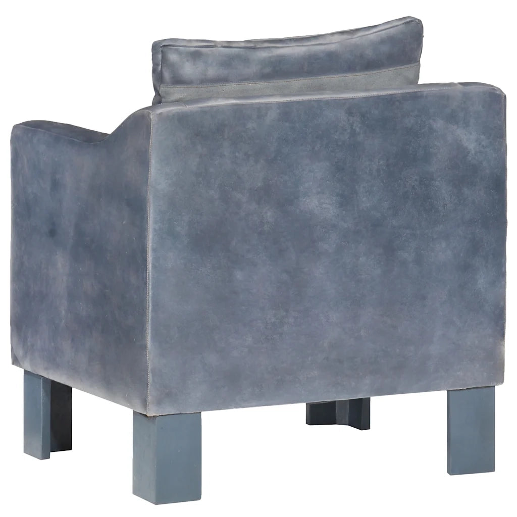 Poltrona a Pozzetto Grigia in Vera Pelle cod mxl 25514