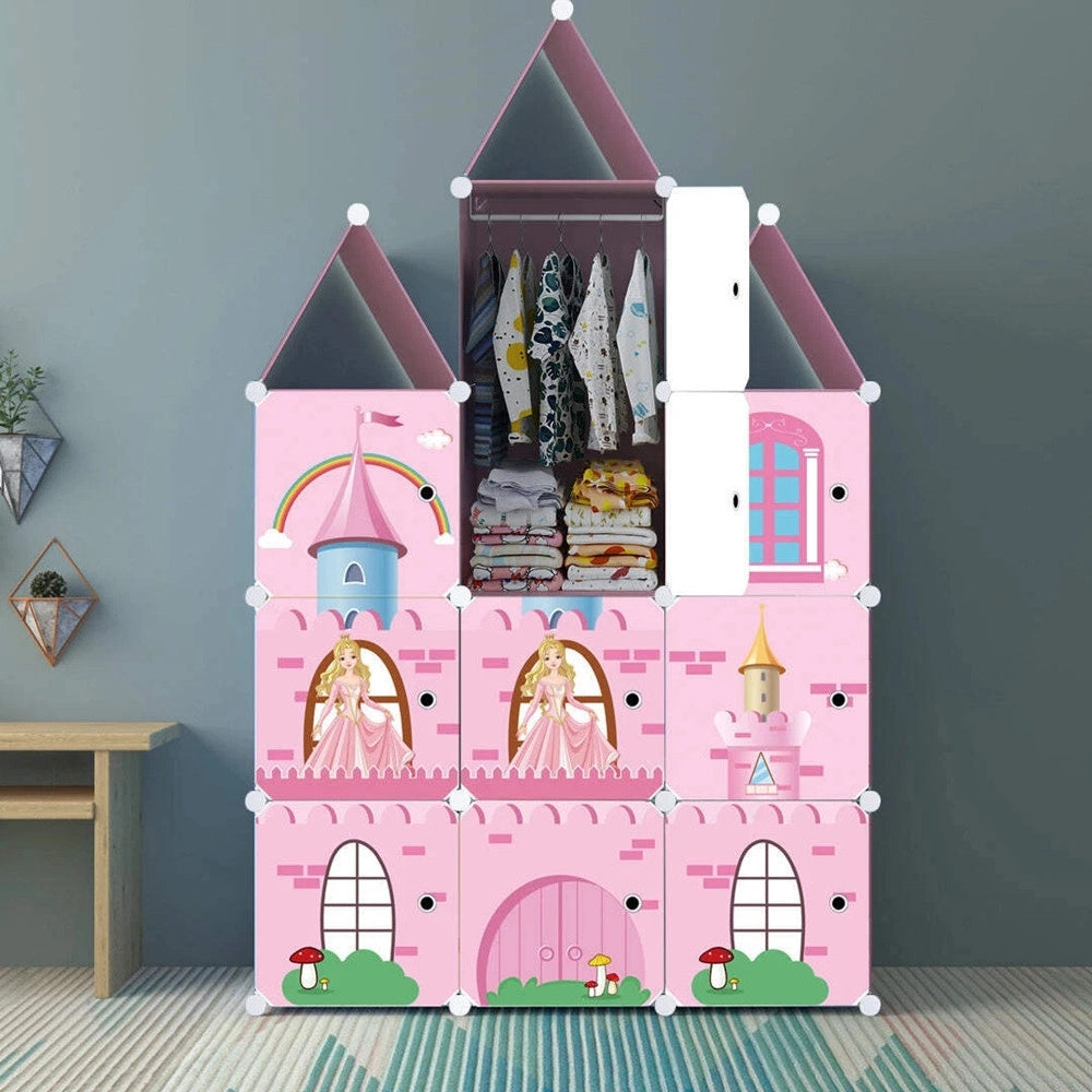 Trade Shop - Armadio Modulare Per Bambini Mobile Portaoggetti Giochi Organizer A Castello Con 10 Cubi -