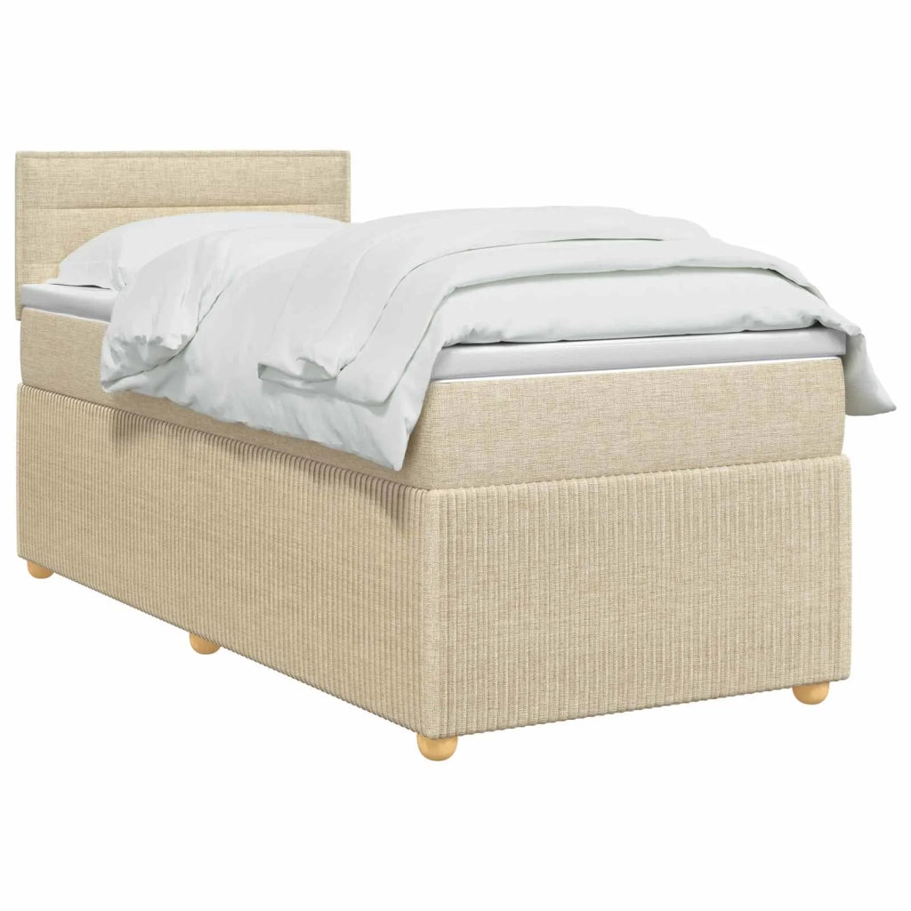 Letto box spring con materasso Crema 80 x 200 cm Tessuto 3451333