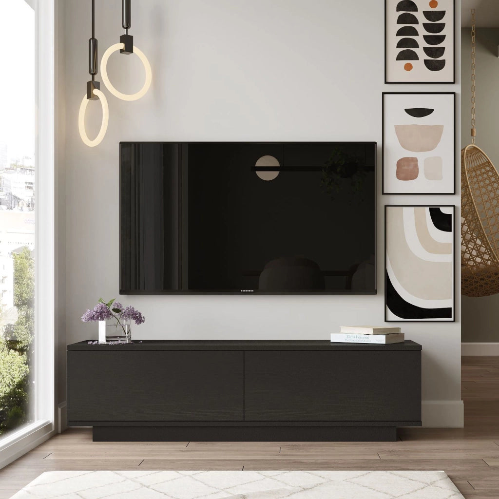 Mobile TV in legno "FN1" - 140 x 35 x 38 cm - Nero