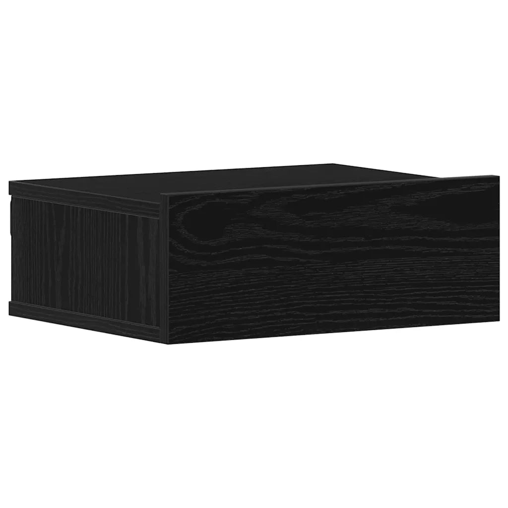 Comodino sospeso Rovere Nero 40x32x15 cm in Legno ingegnerizzato
