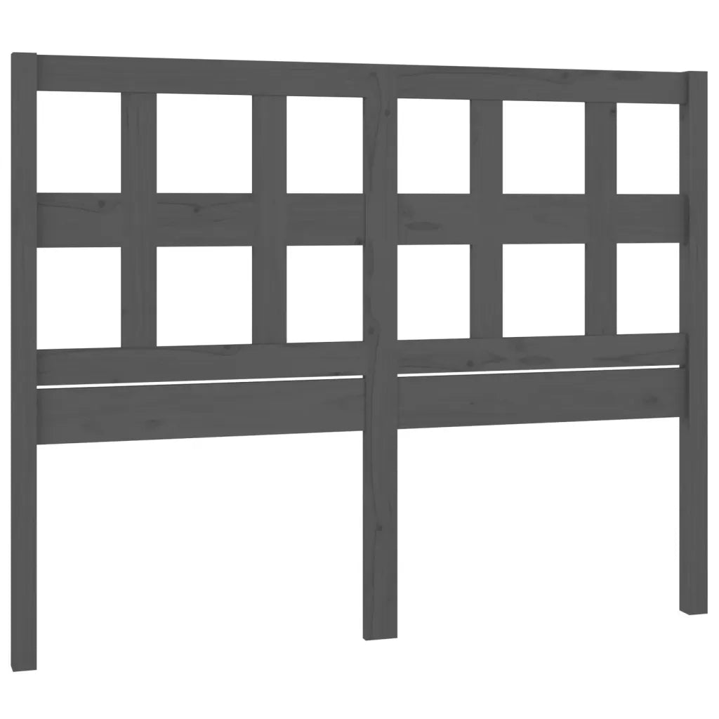 Testiera per Letto Grigia 125,5x4x100 cm Legno Massello di Pino 818912
