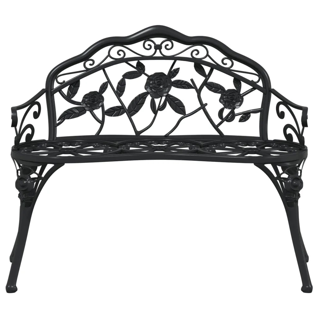 Panchina da Giardino 100 cm in Alluminio Pressofuso Nero 317740