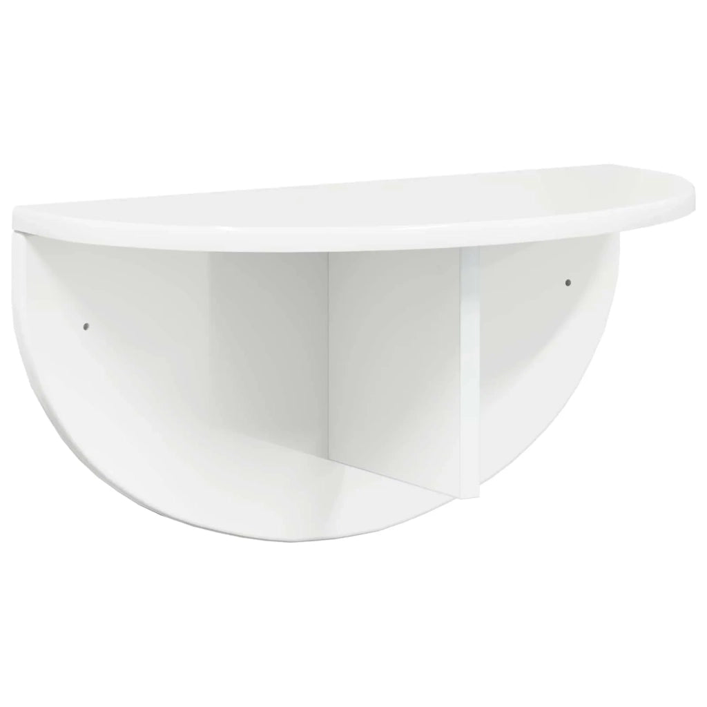 Scaffale da parete 2 pz Bianco Lucido 48 x 24 x 24 cm