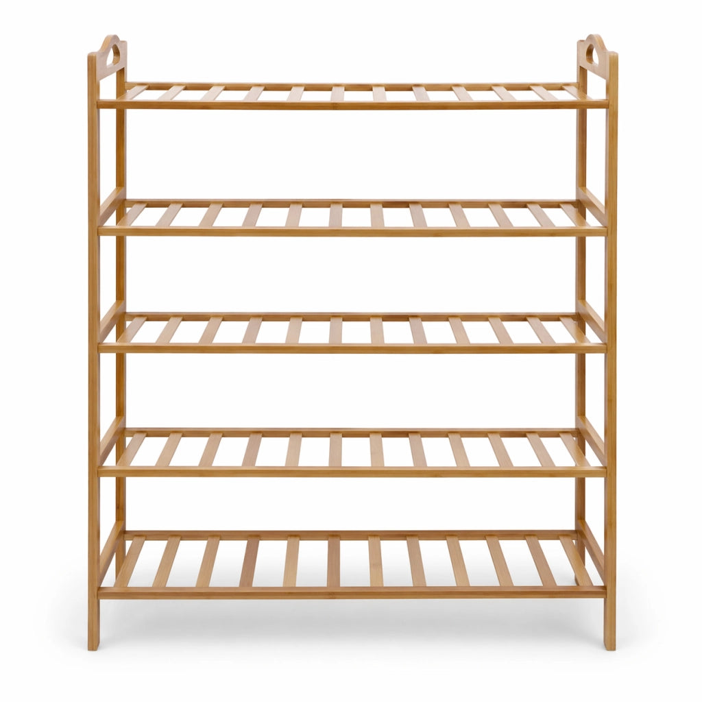 SCARPIERA IN LEGNO 5 RIPIANI PORTASCARPE SALVASPAZIO 68X24X90 CM 69414