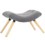 Pouf poggiapiedi in poliestere grigio scuro