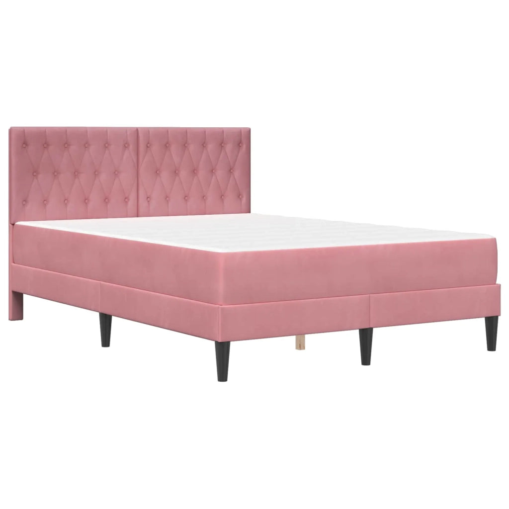 Struttura letto con materasso Rosa 120 x 200 cm Velluto