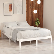 Giroletto-Struttura Letto Bianco in Legno Massello 150x200 cm King Size 499320