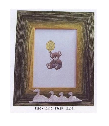 Cornice Portafoto da appoggio in Legno e Papere in Argento 10 x 15 cm