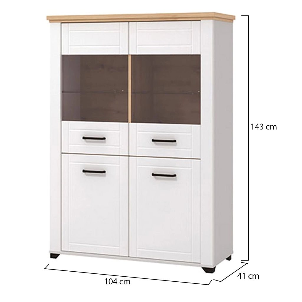 Mobile Espositore Sarconi, Vetrina 6 Ripiani, 103.5x41x143h cm Bianco
