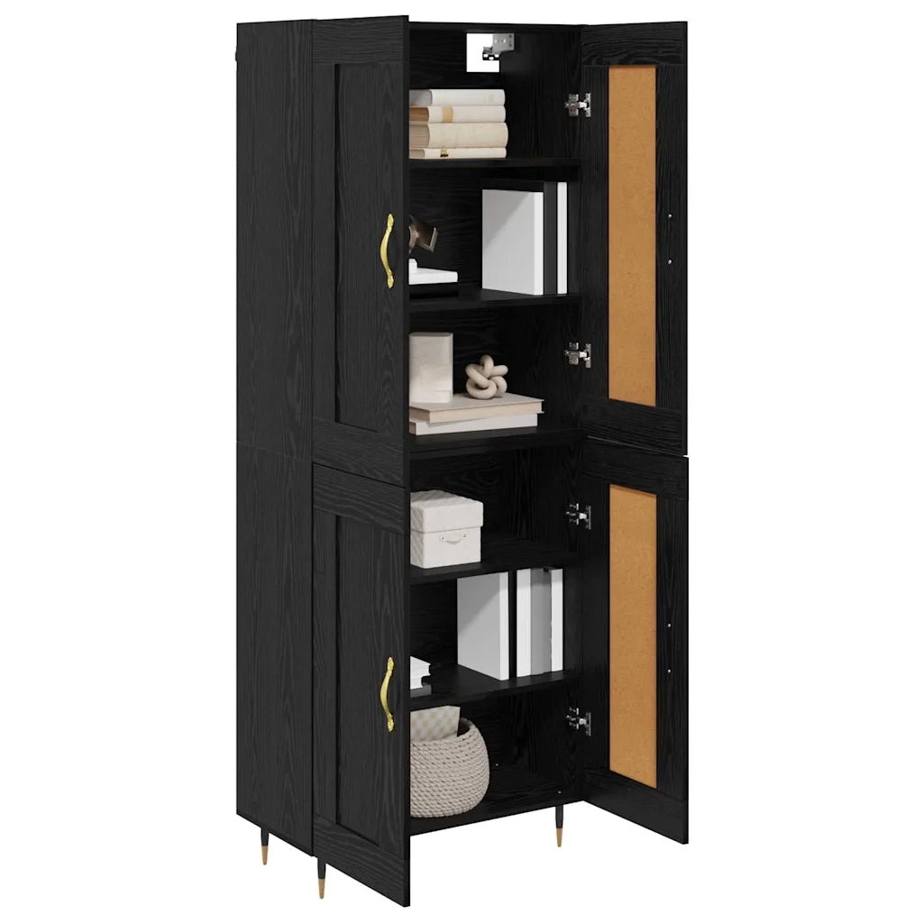 Credenza Rovere Nero 69,5 x 34 x 90 cm Legno multistrato 3402757