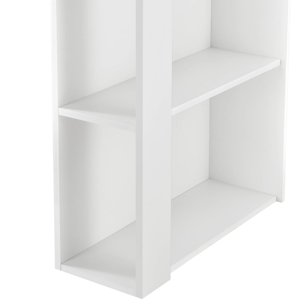Tavolo Alto da Bar Danderyd Bancone a 3 Ripiani Laterali 120 x 60 x 106 cm - Bianco / Effetto Cemento [en.casa]