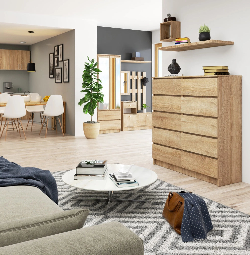 Cassettiera AKORD K120 Sonoma Quercia 120 cm 10 cassetti 120x40x121 cm