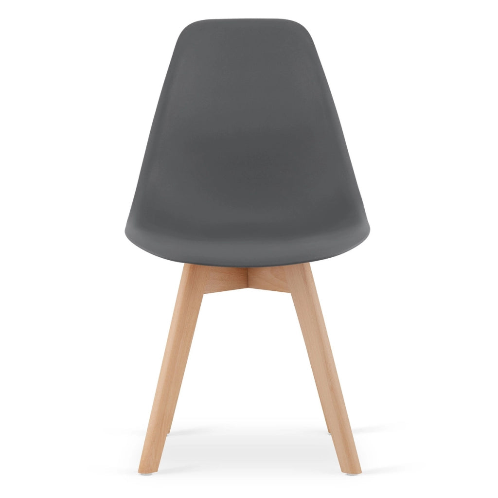 Sedia di design Kito grigio scuro con gambe in faggio