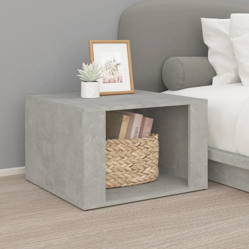 Comodino-Tavolino da notte Grigio Cemento 57x55x36 cm in Legno Multistrato