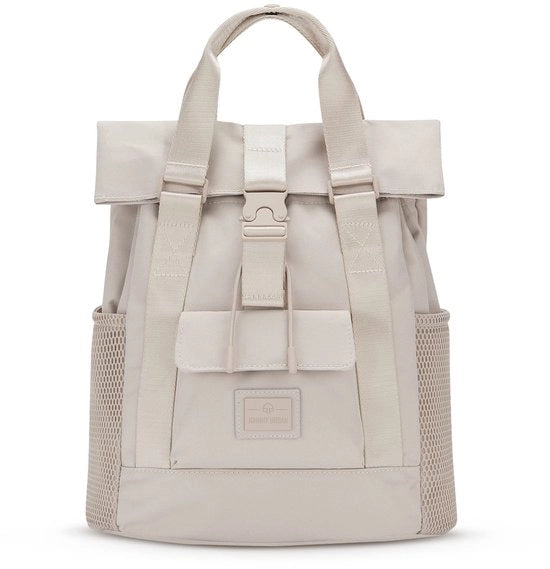 Borsa da Donna Piccola Elegante in Pelle Beige - Università, Lavoro, Città - Borsa Donna con Tasca per Laptop - Impermeabile