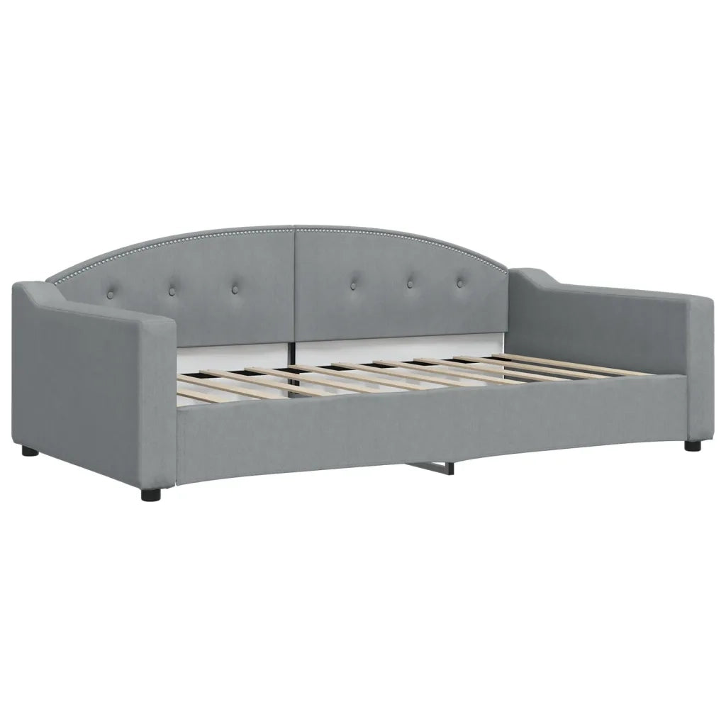Letto da Giorno Grigio Chiaro 100x190 cm in Tessuto 354198