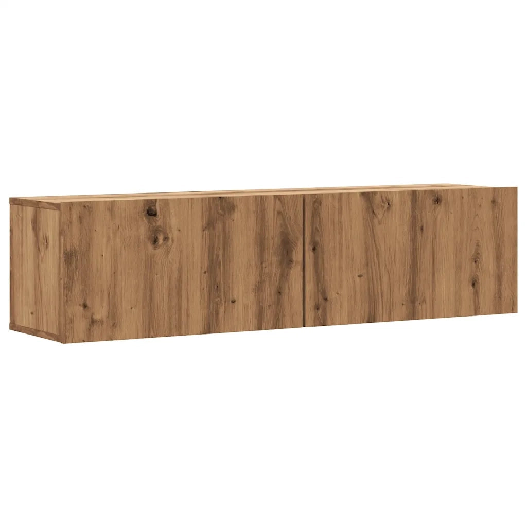 Mobile TV a Parete | Armadietto TV | Mobile Porta TV Rovere Artigianale 120x30x30cm in Truciolato