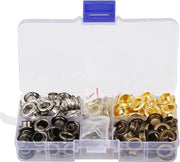 Set di occhi metallici da 140 pezzi - 5/16 pollici - 8 mm - scarpe abbigliamento artigianato - scatola di conservazione.