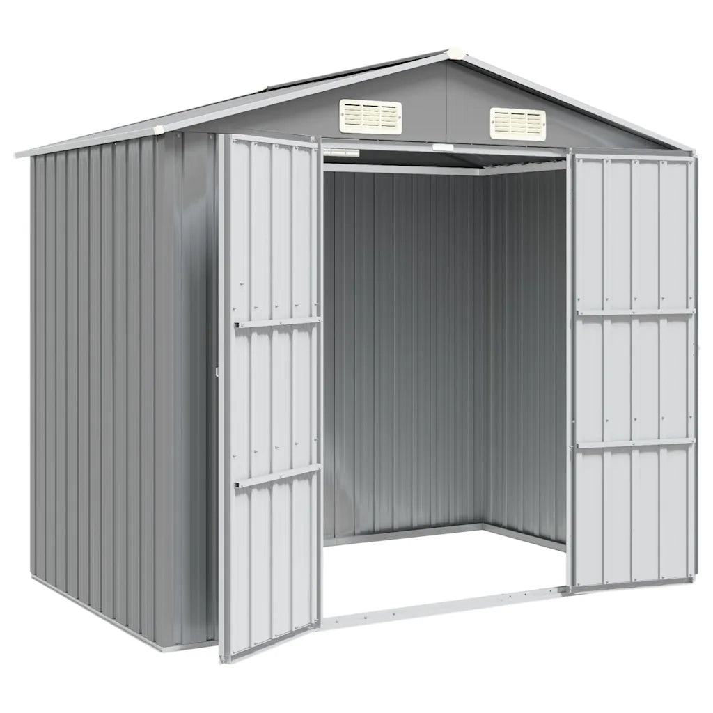 Capanno da Giardino Grigio 205x129x183 cm in Acciaio Zincato 46298