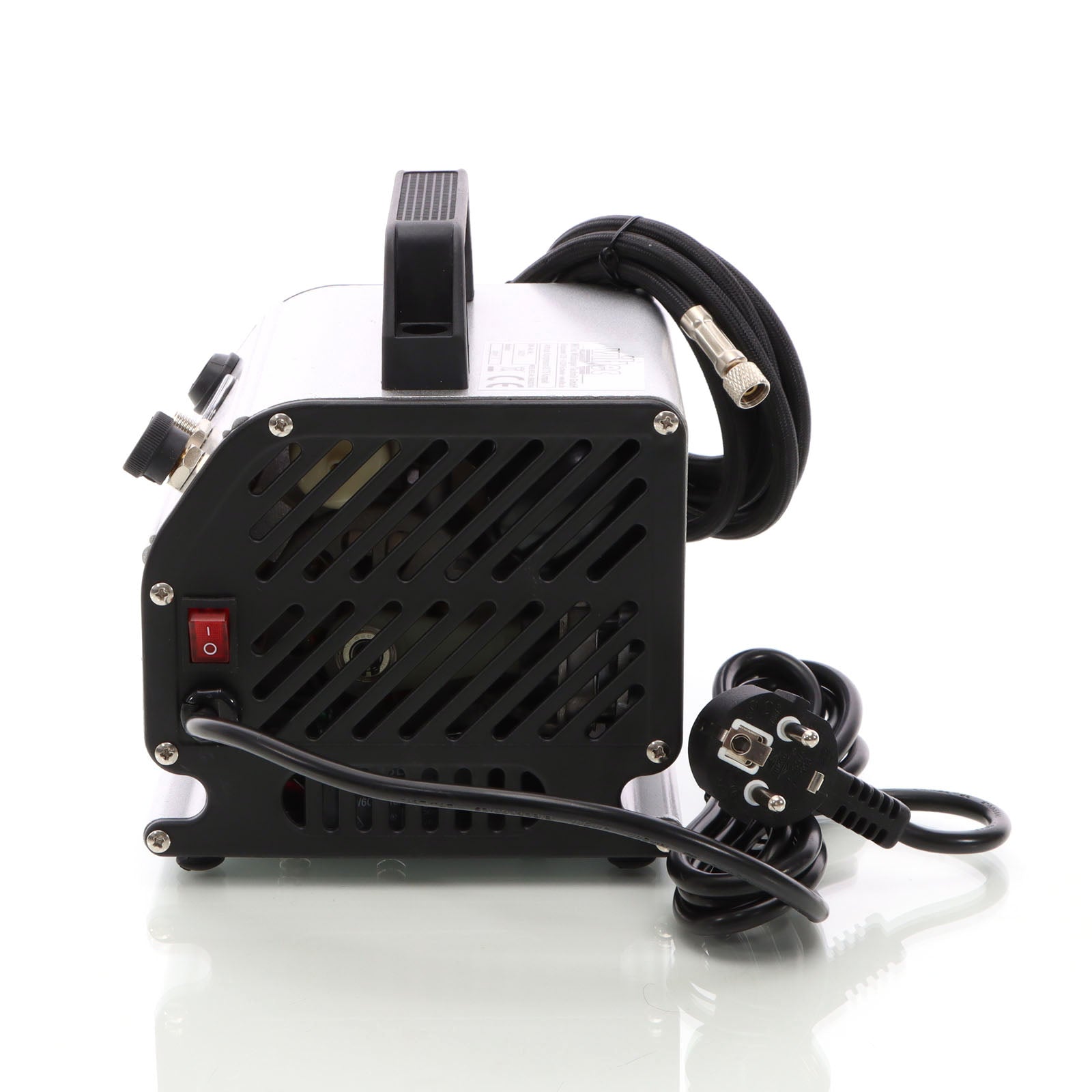 Compressore per aerografo AS176 a 1 cilindro, silenzioso e oil free 3 bar, con manometro