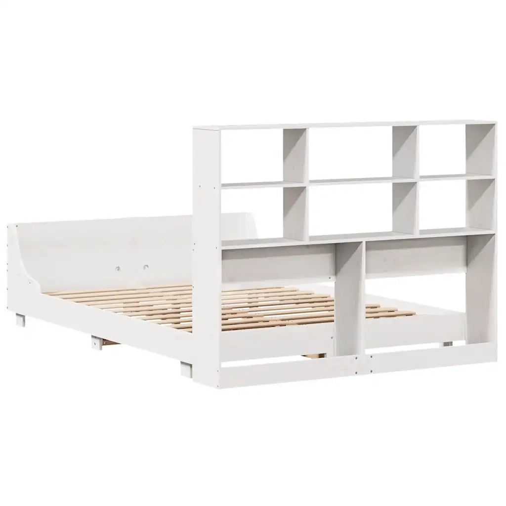 Giroletto senza Materasso-Struttura Letto Bianco 160x200 cm Legno Massello Pino 556267