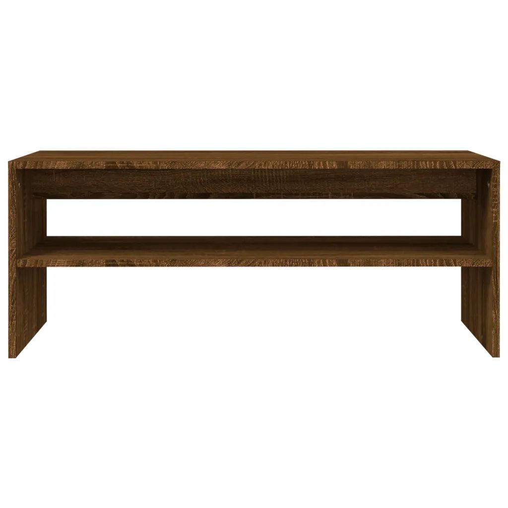 Tavolino Salotto Rovere Marrone 100x40x40 cm Legno Multistrato cod mxl 23898