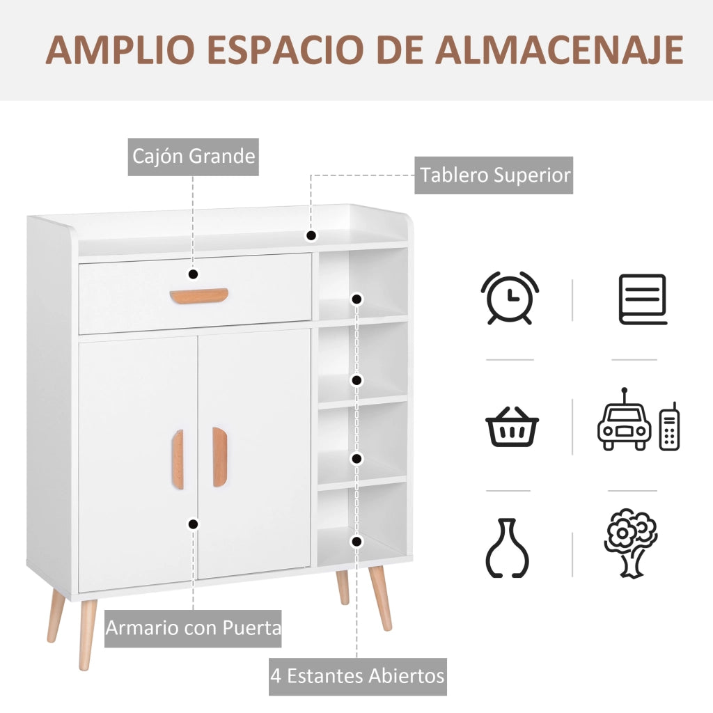 Mobile consolle ingresso multiuso ¨C Xylo ¨C Bianco legno 80x29.5x96cm