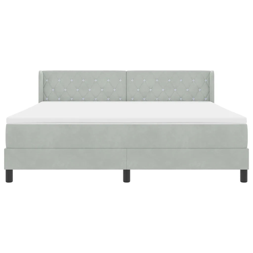 Letto a molle Grigio chiaro 200 x 180 cm Poliestere 3341426