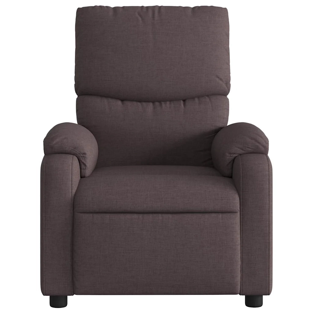 Divano Sedia-Poltrona Massaggio Reclinabile Elettrica Marrone Scuro Tessuto 369404