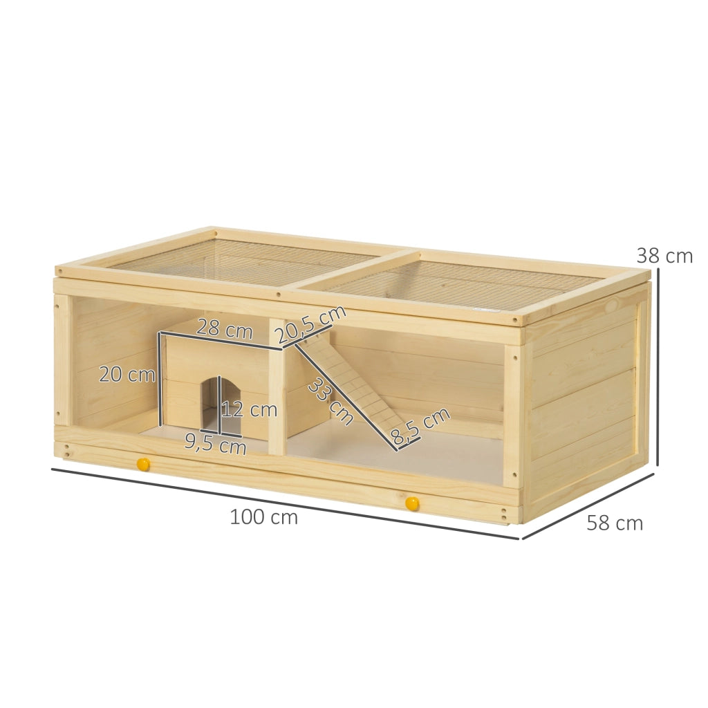 Casetta per Criceti in Legno con Tetto Apribile ¨C Minimal ¨C 100x58x38 cm
