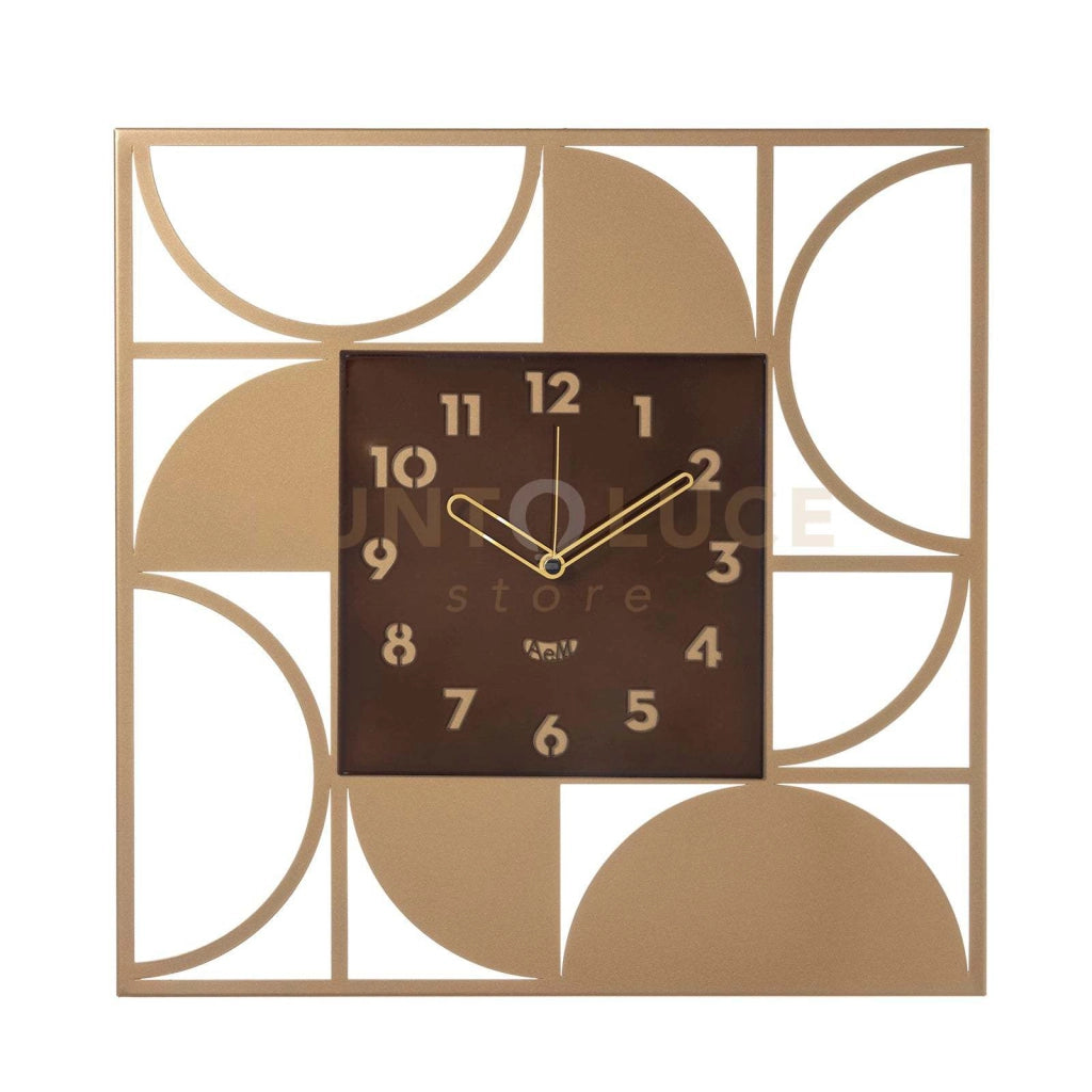 orologio glam Oro laccato ,caramello industrial in Ferro 50x50Hcm