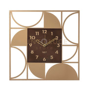 orologio glam Oro laccato ,caramello industrial in Ferro 50x50Hcm