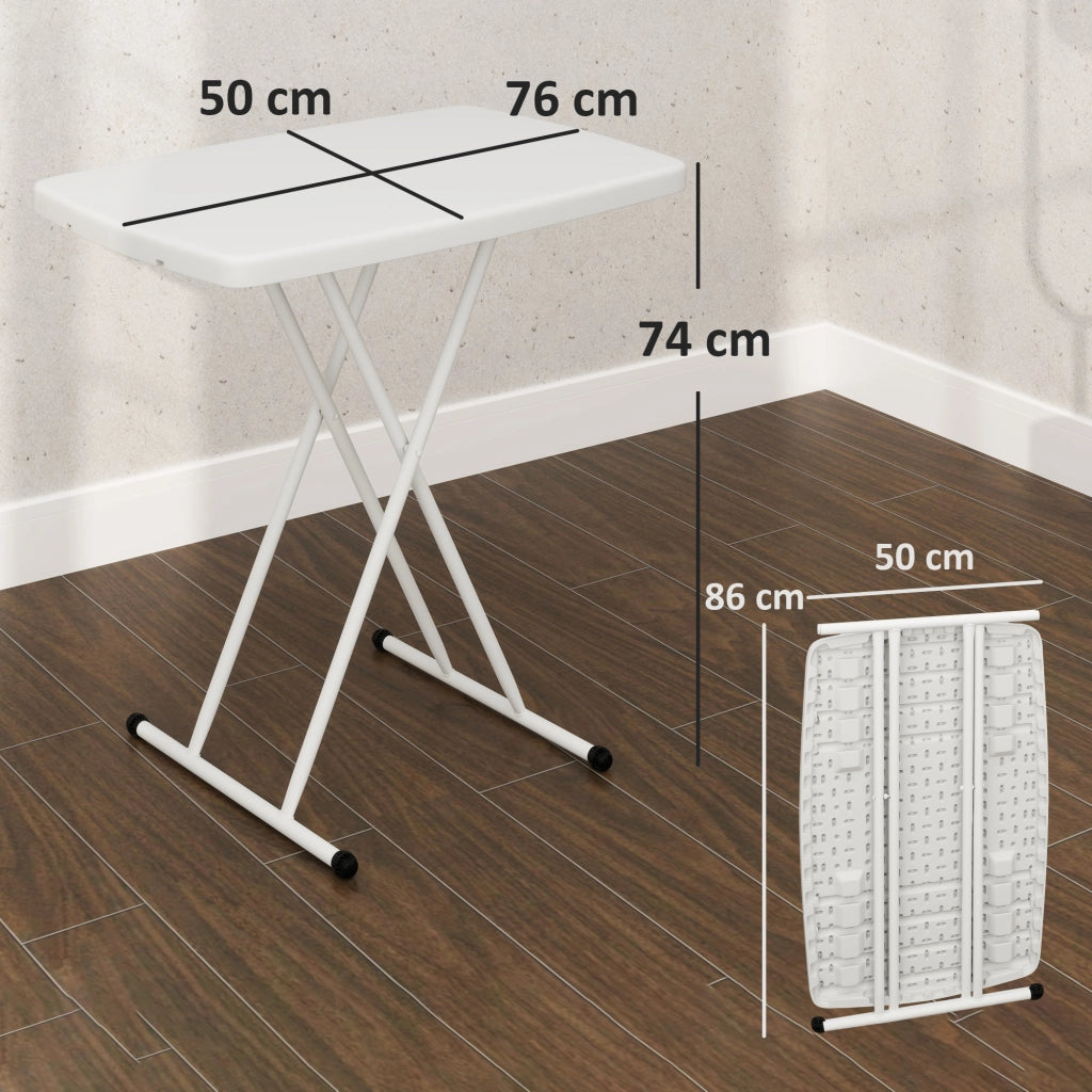 Tavolino da Caff¨¨ Pieghevole Regolabile in Altezza ¨C MINIMAL ¨C Plastica Bianco 76x50x74 cm