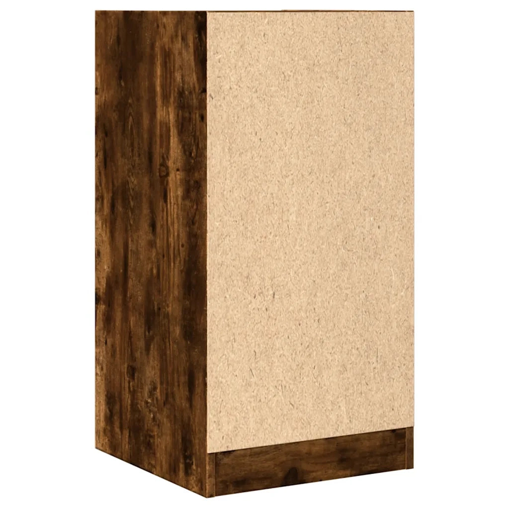 Mobiletto multifunzionale da farmacia per cucina o ufficio 40 x 41 x 77 cm realizzato in legno composito finitura rovere affumicato 02_0050632