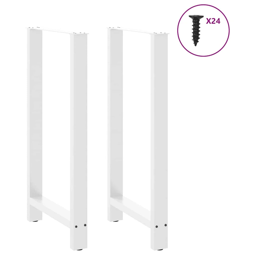 Set di 2 gambe regolabili per tavolo da bar dal design moderno 60 x 110 cm in acciaio bianco 02_0057597