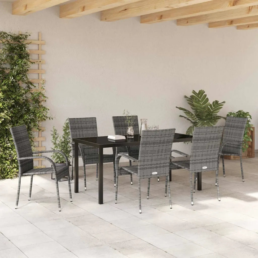 Set da Pranzo per Giardino 7 pcs Grigio 3379412