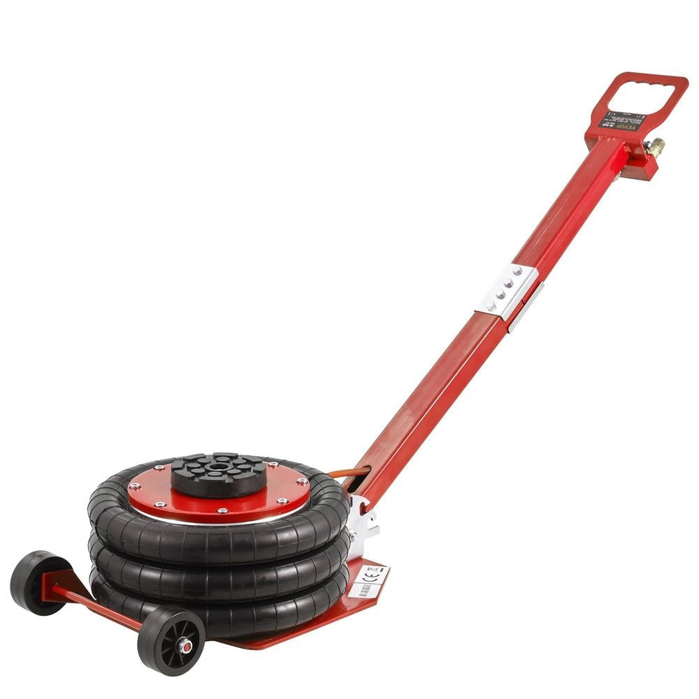 Martinetto Pneumatico 3 Tonnellate 140-450mm 0.8-1.0 MPa 3 Cuscini Aria Impugnatura Regolabile Officina Garage Rosso