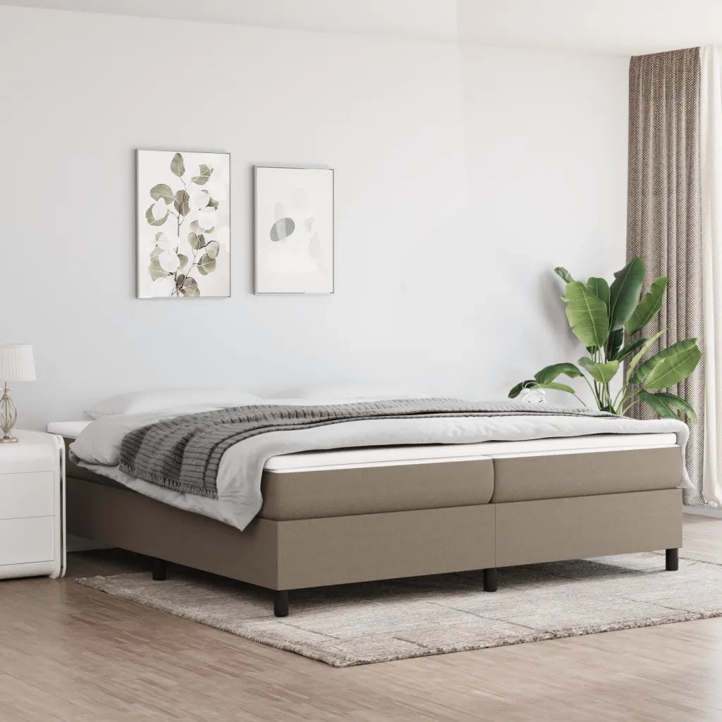 Struttura Letto a Rete a Molle Tortora 200x200 cm in Tessuto 3120890