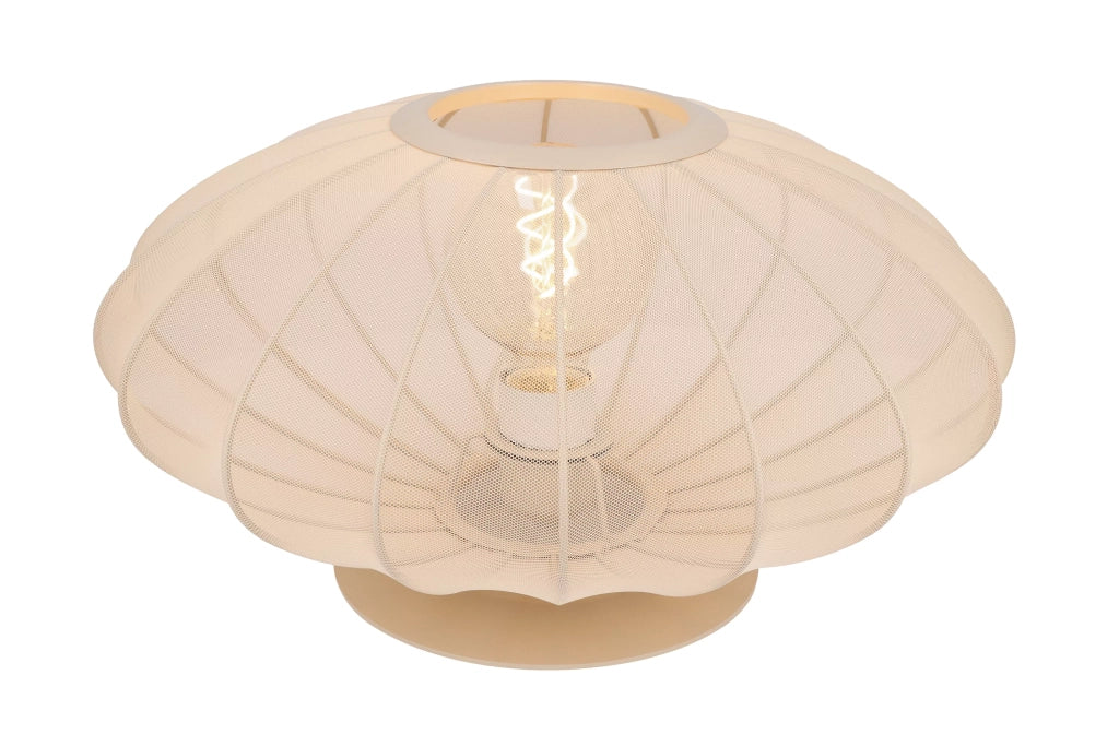 Lampada da tavolo Corina crema a rete ottone E27 Lucide