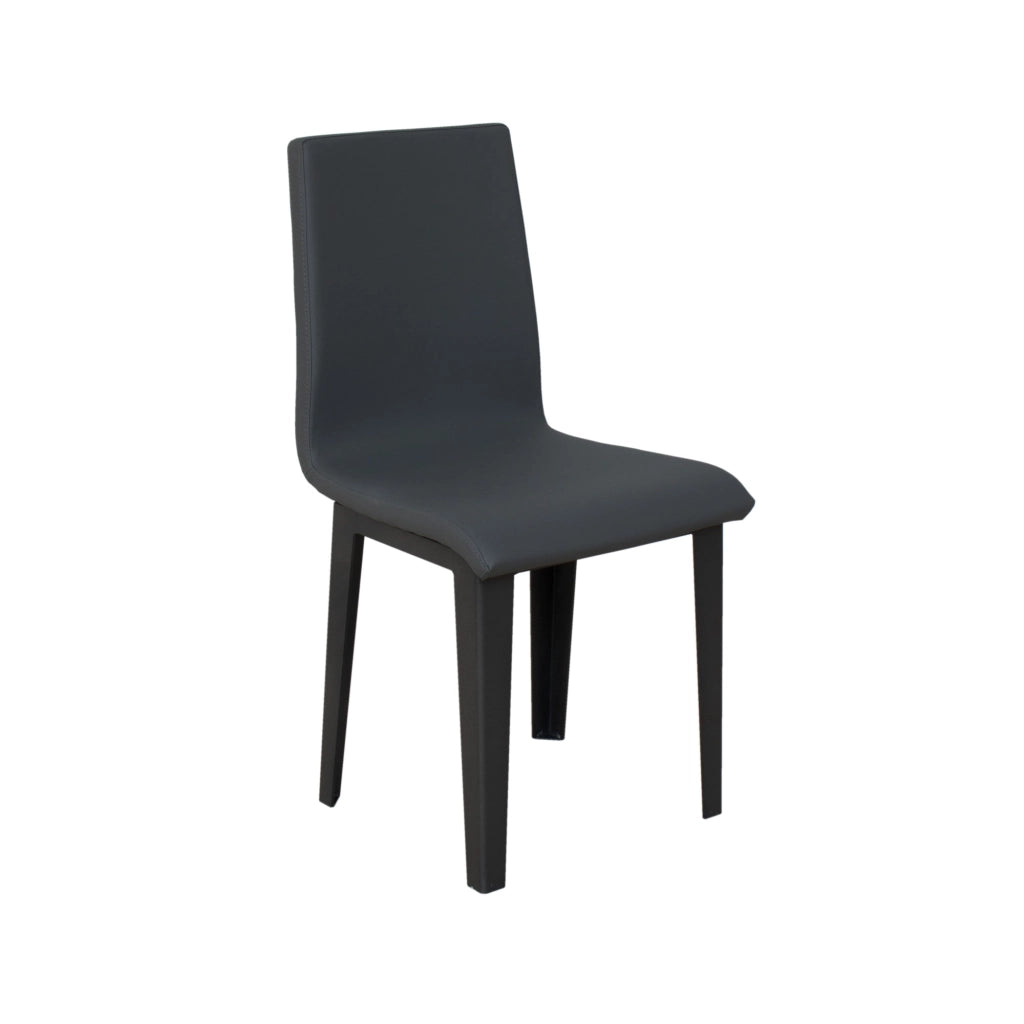 Sedia 40/44x42x86 cm Armida gambe Antracite in Similpelle Grigio